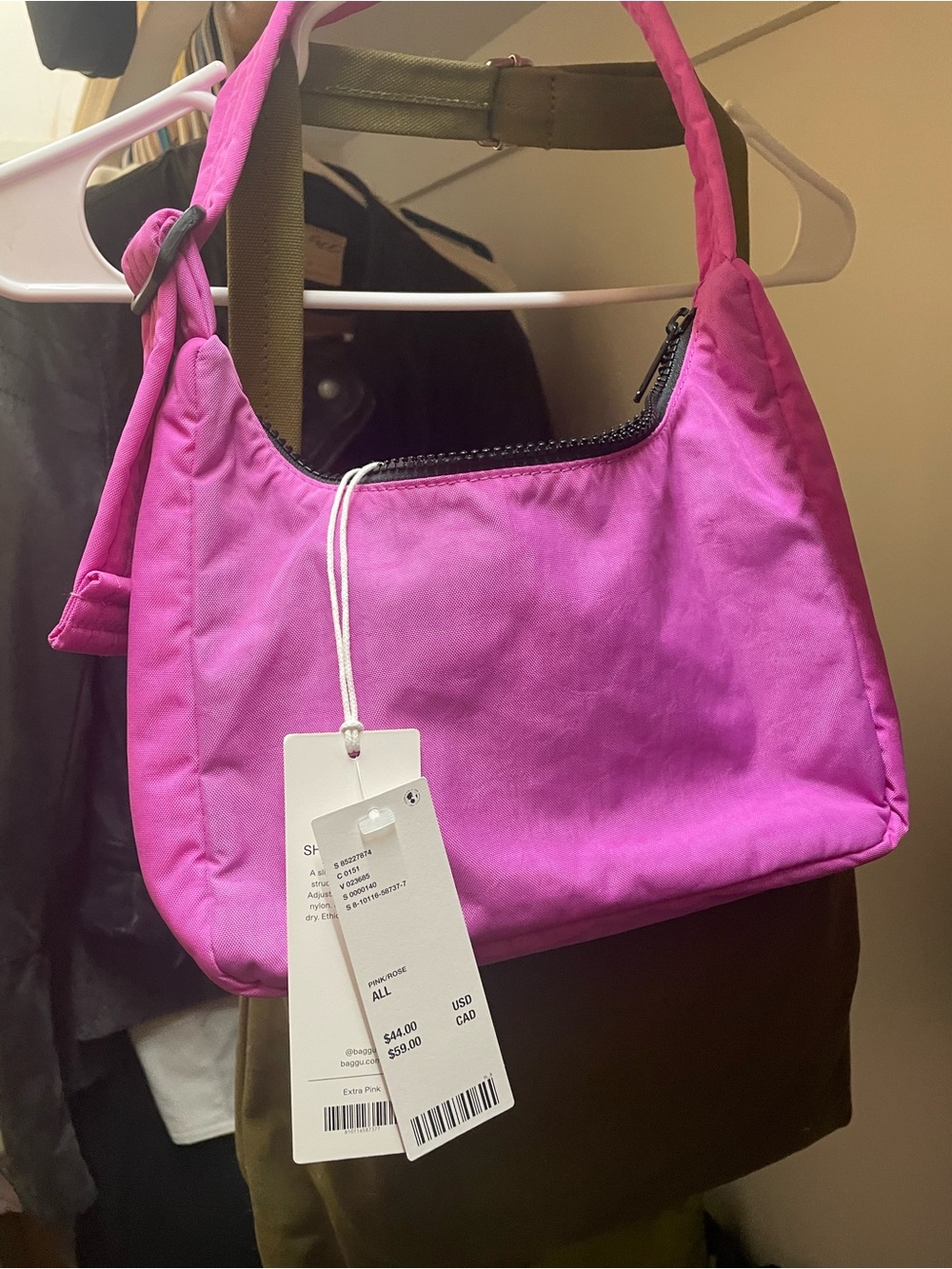 Baggu Mini Nylon Shoulder Bag Extra Pink